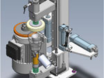 Machine usinage gobelet froissé<br>étude poste ébavurage fond (3D)