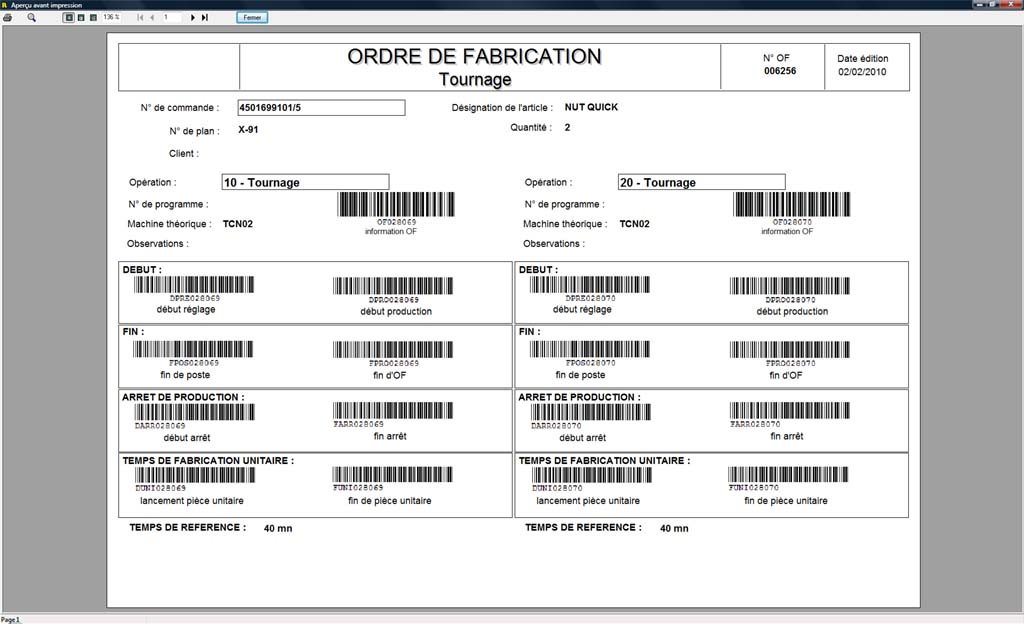 exemple planning ordonnancement